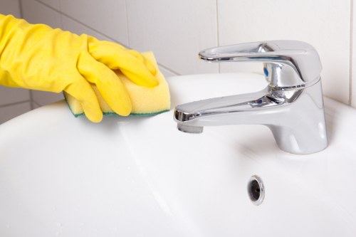 Local cleaner in Edgware maintaining a tidy workspace